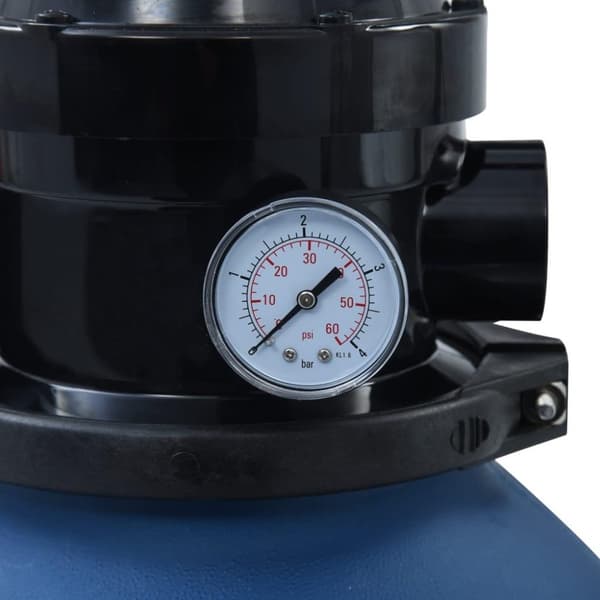 vidaXL sandfilter til pool ventil med 4 indstillinger 300 mm blå