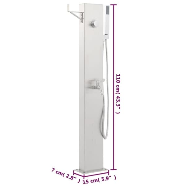 vidaXL Hagesdusjkran 110 cm rustfritt stål