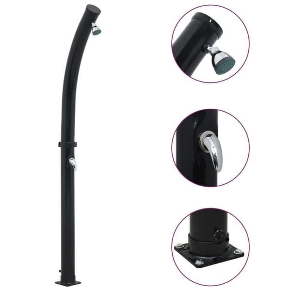 vidaXL soldrevet bruser 214 cm 20 l sort