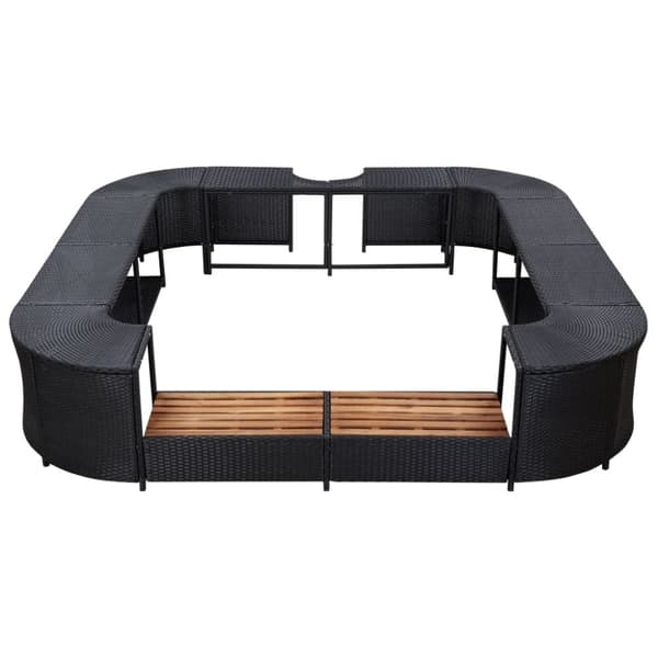 vidaXL Fyrkantig poolkant svart 268 x 268 x 55 cm konstrotting