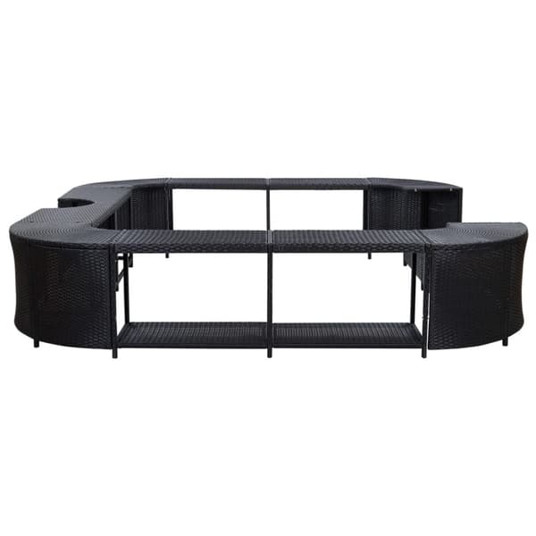 vidaXL Fyrkantig poolkant svart 268 x 268 x 55 cm konstrotting