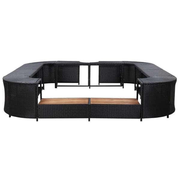 vidaXL Fyrkantig poolkant svart 268 x 268 x 55 cm konstrotting