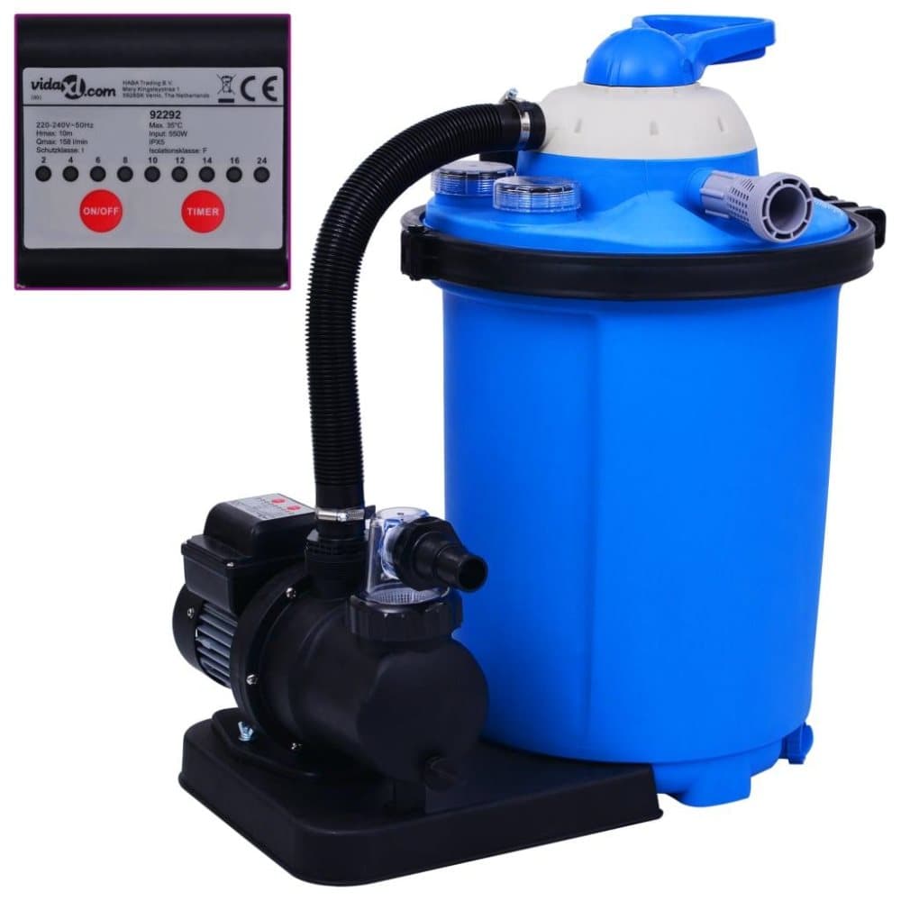 vidaXL Sandfilterpump 550 W 50 L