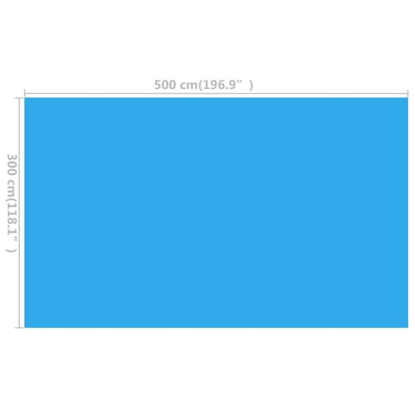 vidaXL Rektangulärt poolskydd 500x300 cm PE blå