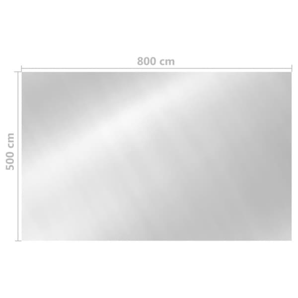 vidaXL Rektangulärt poolskydd 800x500 cm PE silver
