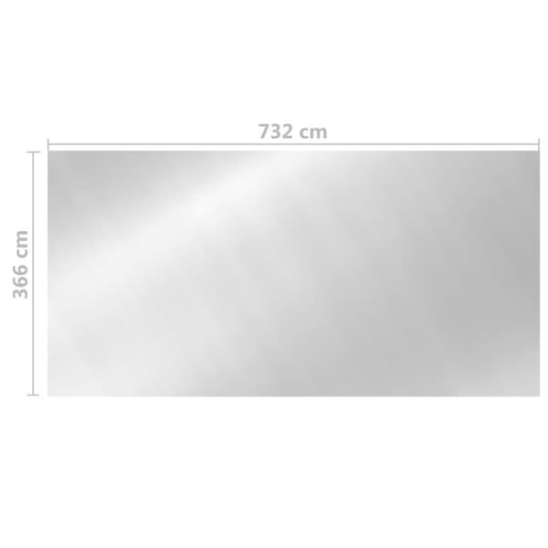 vidaXL poolovertræk 732x366 cm PE sølvfarvet