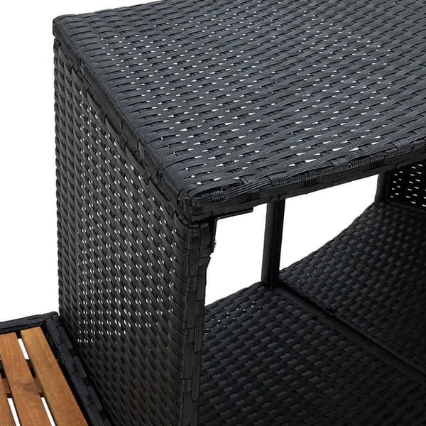 vidaXL omkrans til spa polyrattan og akacietræ sort