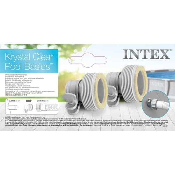 INTEX B-adaptere til haveslanger 2 stk. 32 mm til 38 mm
