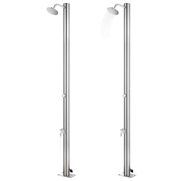 vidaXL Utedusch 215 cm rostfritt stål