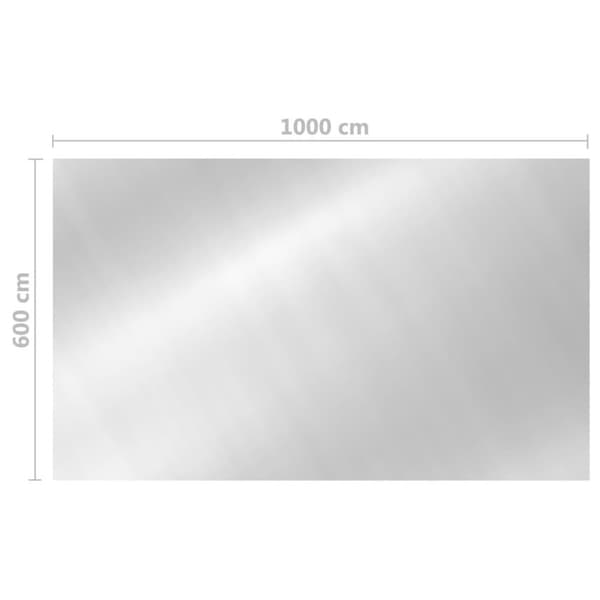 vidaXL Rektangulärt poolskydd 1000x600 cm PE silver