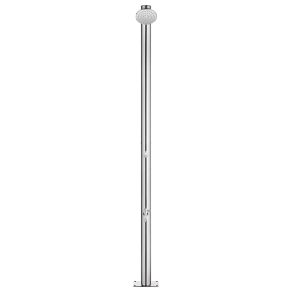 vidaXL Hagedusj med brunt dusjbrett 220 cm rustfritt stål