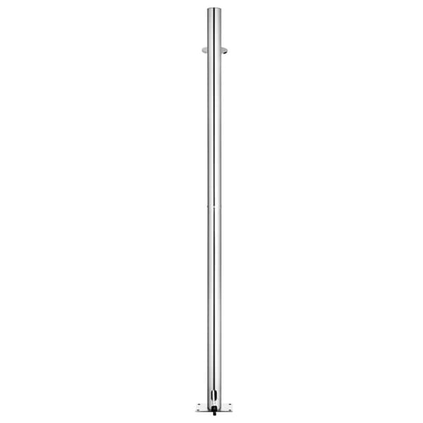 vidaXL Hagedusj med brunt dusjbrett 220 cm rustfritt stål