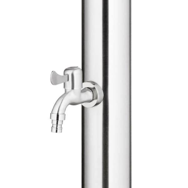 vidaXL Hagedusj med brunt dusjbrett 220 cm rustfritt stål