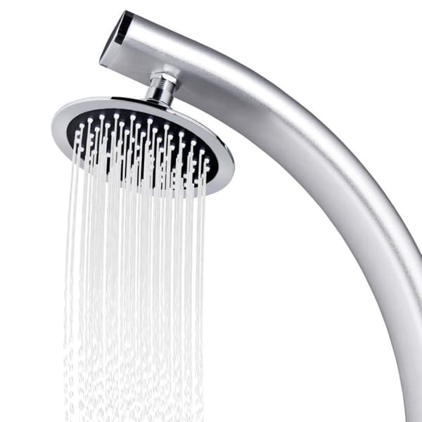 vidaXL Trädgårdsdusch med grått golv 220 cm aluminium