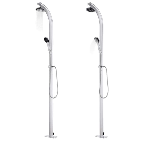 vidaXL Hagedusj med brunt dusjbrett 220 cm aluminium