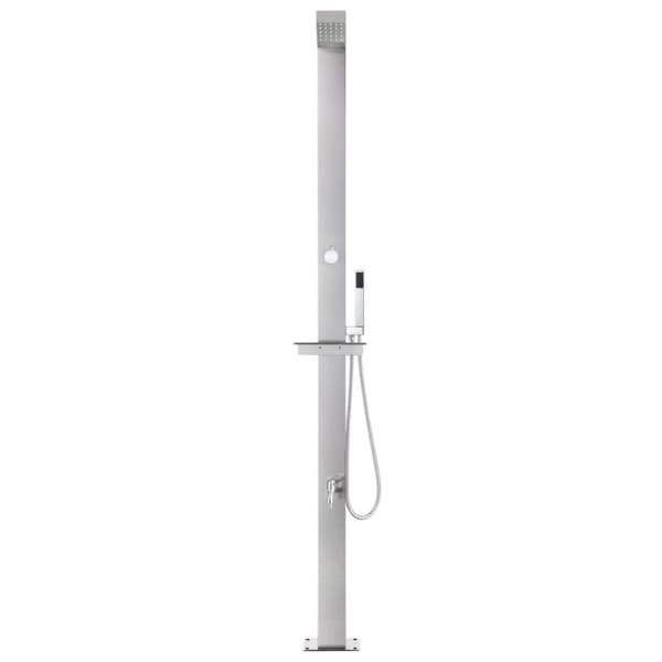 vidaXL havebruser med grå bund 225 cm rustfrit stål