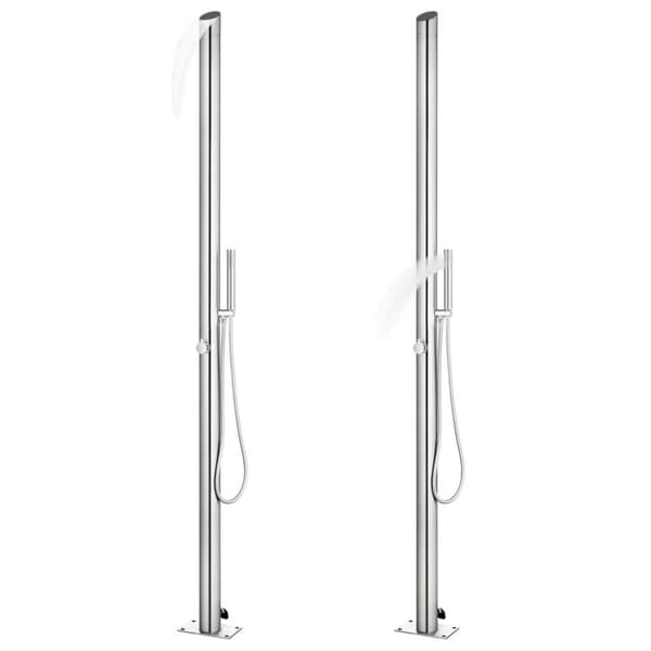 vidaXL havebruser med grå bund 225 cm rustfrit stål