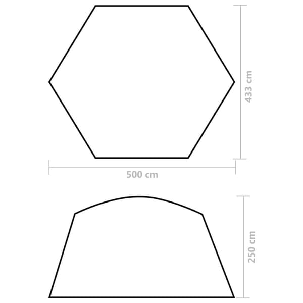 vidaXL pooltelt 500x433x250 cm stof grå