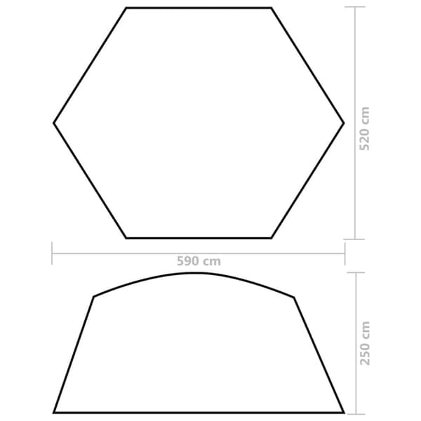 vidaXL Pooltält tyg 590x520x250 cm grön