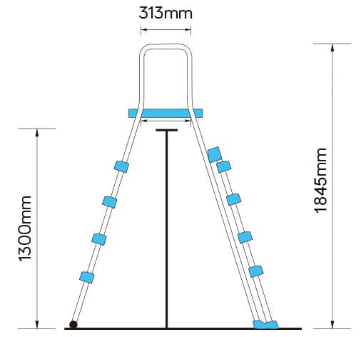 Poolstege Laguna för 132cm pool 4 steg