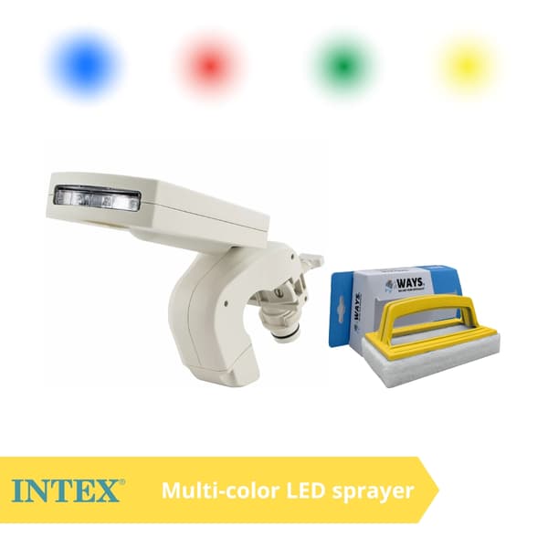 Intex - Vandfontæne med LED-belysning & WAYS skrubbebørste