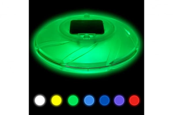 Bestway flytende LED-solcellelampe for svømmebasseng, 7 farger, 18 cm