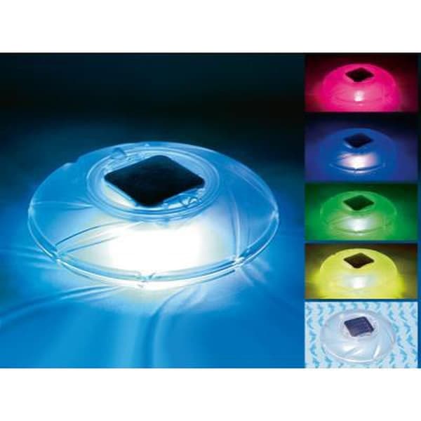 Bestway flytende LED-solcellelampe for svømmebasseng, 7 farger, 18 cm