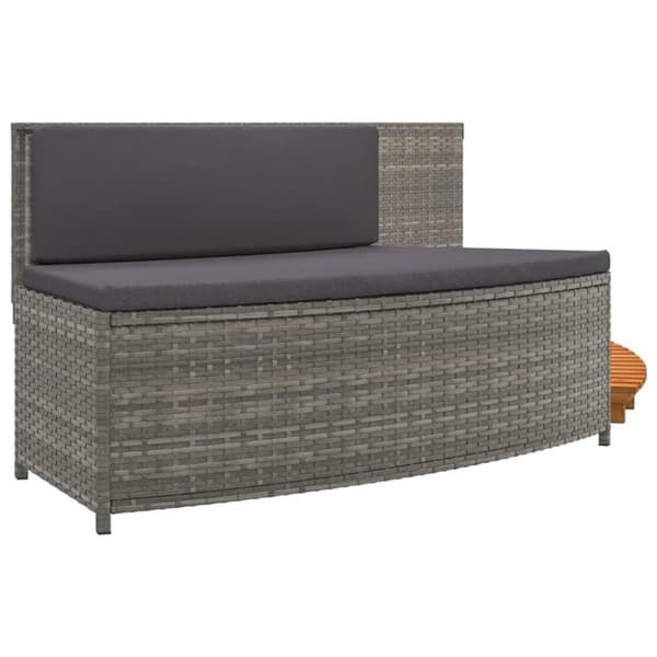 vidaXL spakant polyrattan og massivt akacietræ grå