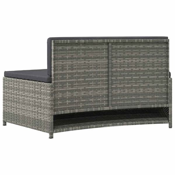 vidaXL spabænke med hynder 2 stk. polyrattan grå