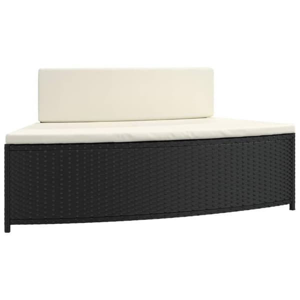 vidaXL spabænke med hynder 2 stk. polyrattan sort