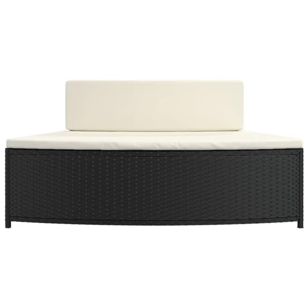 vidaXL spabænke med hynder 2 stk. polyrattan sort