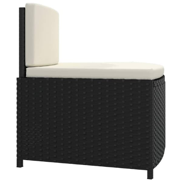 vidaXL spabænke med hynder 2 stk. polyrattan sort