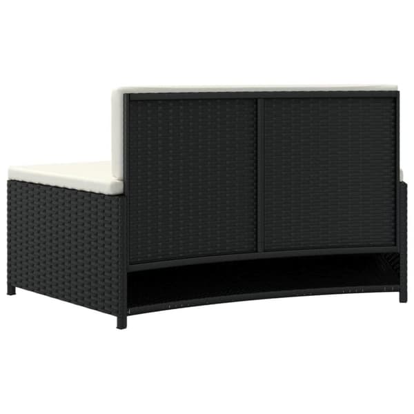 vidaXL spabænke med hynder 2 stk. polyrattan sort