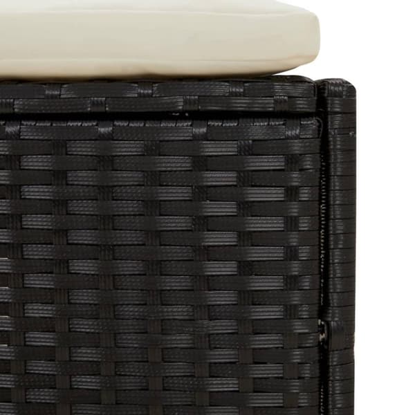 vidaXL spabænke med hynder 2 stk. polyrattan sort