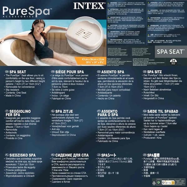 INTEX PureSpa sæde til spabad 47x36x22 cm