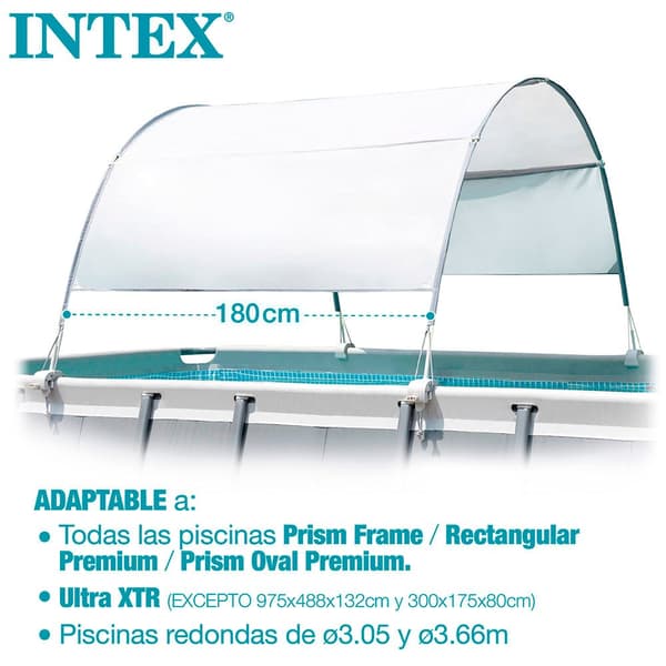Intex Markis Med Skydd För Pooler Med Metallram Uv50 Vit