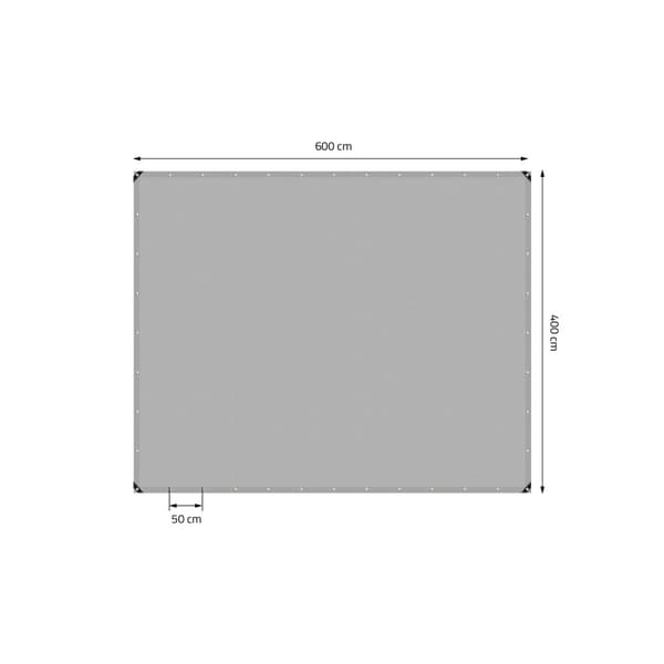 Silmukoilla varustettu pressu 4x6 m 650 g/m² 650 g/m², 10 kuminauhaa Harmaa PVC
