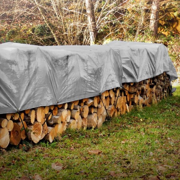 Silmukoilla varustettu pressu 4x6 m 650 g/m² 650 g/m², 10 kuminauhaa Harmaa PVC