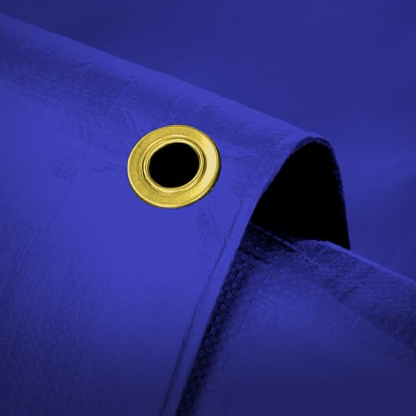 Presenning med øjer 4x7 m 650 g/m² med 10 elastiske stropper Blå PVC