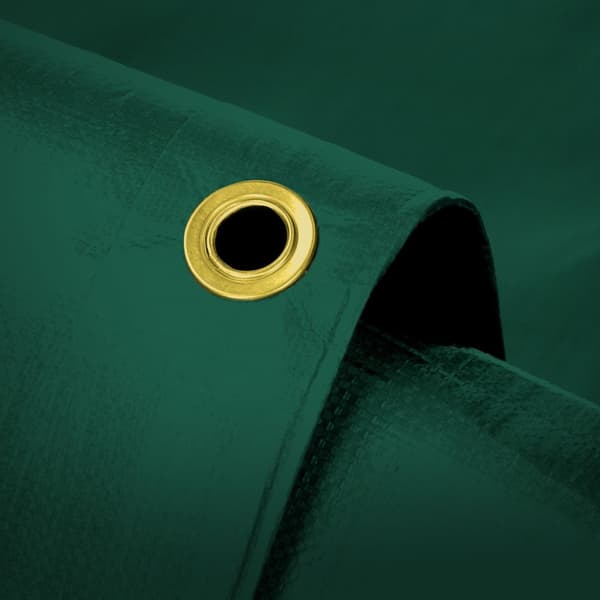 Presenning med øjer 3x4 m 650 g/m² med 10 elastiske stropper Grøn af PVC