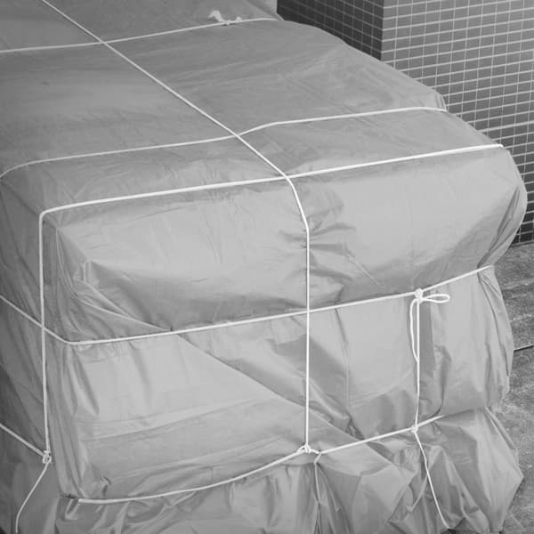 Presenning med øjer 3x5 m 650 g/m² med 10 elastiske stropper Grå PVC
