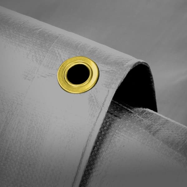 Presenning med øjer 3x5 m 650 g/m² med 10 elastiske stropper Grå PVC