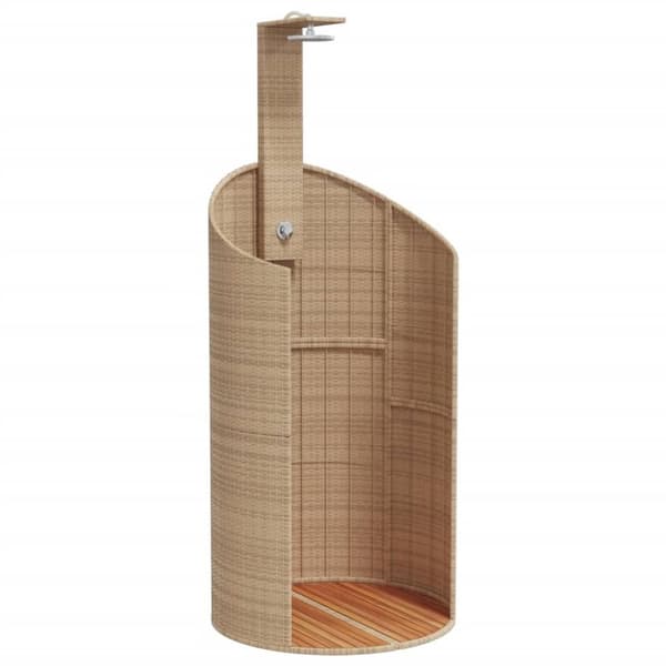 vidaXL Utedusch beige 100x100x241,5 cm konstrottning och akaciaträ