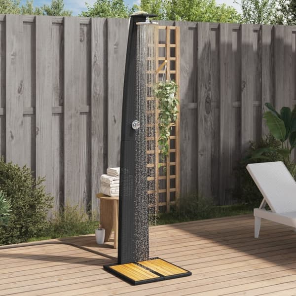 vidaXL havebruser 55x60x224 cm polyrattan og akacietræ sort