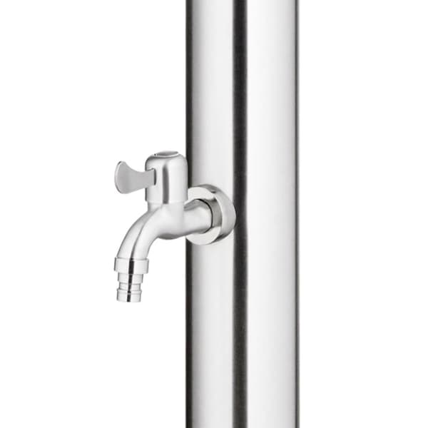 vidaXL Trädgårdsdusch med grått golv 220 cm rostfritt stål -  Pool- & spatillbehör