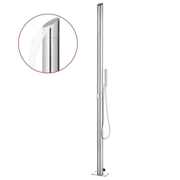vidaXL Puutarhasuihku ruskealla alustalla 225 cm ruostumaton teräs -  Uima- & poreallastarvikkeet