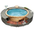 Miniatyrbild 1 av 9: vidaXL Kant till spabad grå konstrotting -  Pool- & spatillbehör