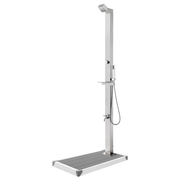 vidaXL havebruser med grå bund 225 cm rustfrit stål -  Pool & spa – tilbehør