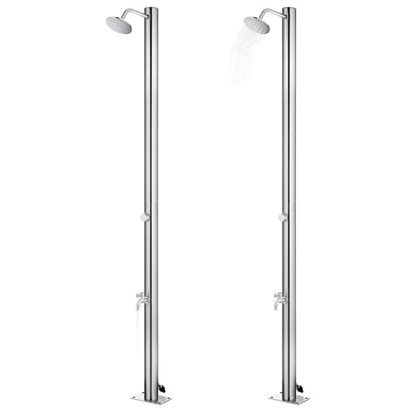 vidaXL havebruser med grå bund 220 cm rustfrit stål -  Pool & spa – tilbehør