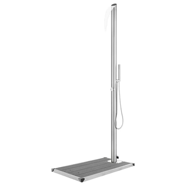 vidaXL havebruser med grå bund 225 cm rustfrit stål -  Pool & spa – tilbehør